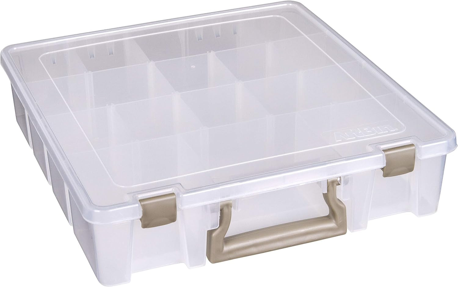 9007AB Super Satchel with Removable Dividers, Portable Art &amp; Craft Organizer with Handle, [1] Plastic Storage Case, Clear