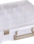 9007AB Super Satchel with Removable Dividers, Portable Art & Craft Organizer with Handle, [1] Plastic Storage Case, Clear