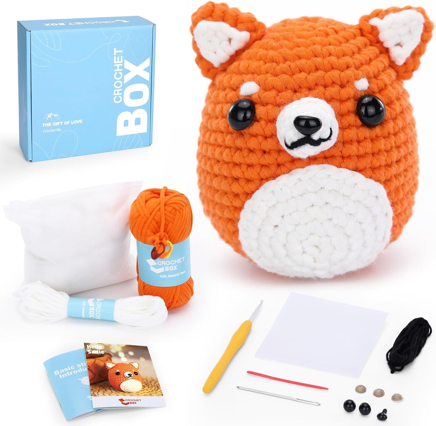 Crochet Kit for Beginners - Bee Crochet Kit, Learn to Crochet, All You Need In, Videos, Instructions, Soft Yarn, Birthday Gift for Adults