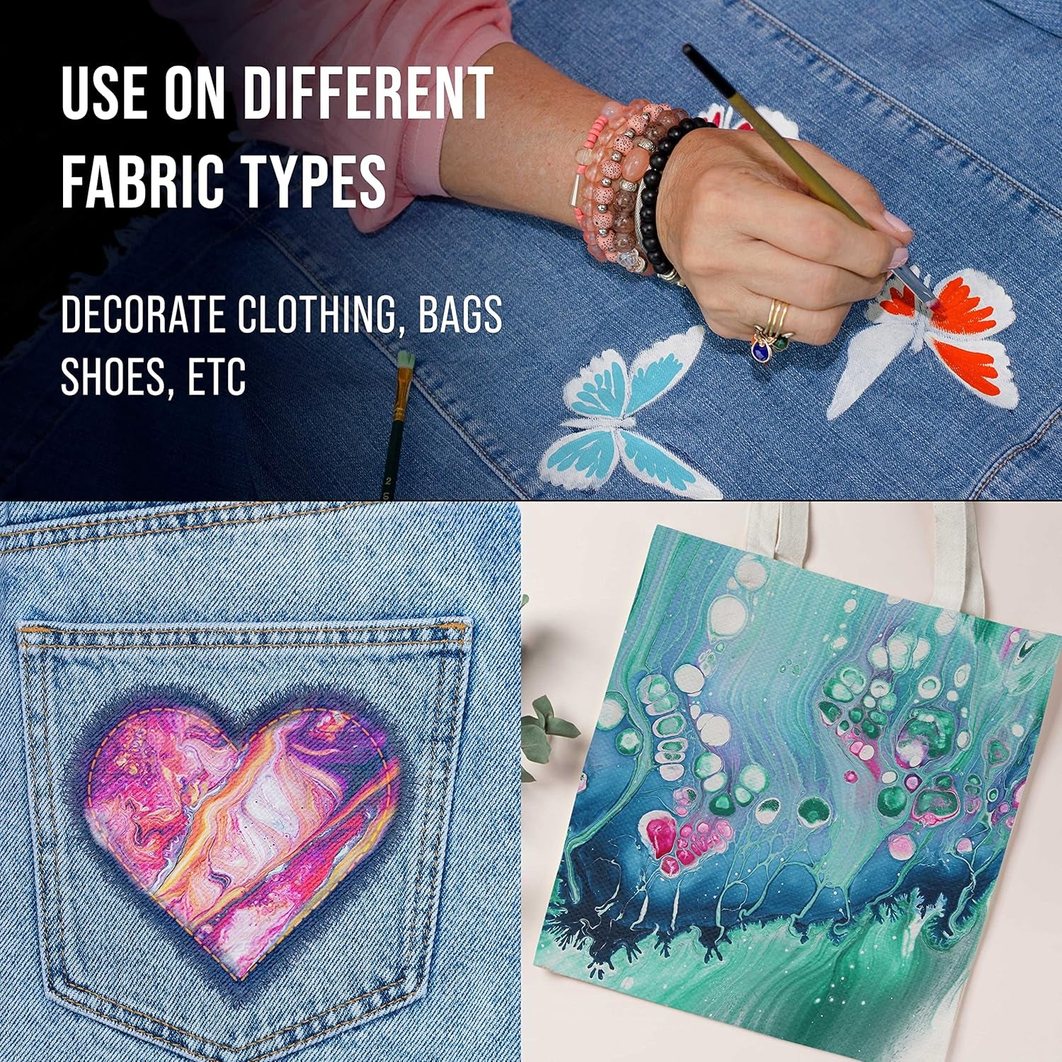 Professional Effects Fabric Medium, 4 Ounce Bottle - Extender, Improves Acrylic Paint Adhesion to Fabrics, Textiles, Increases Transparency, Flexible - Decorate Clothing, Bags, Shoes