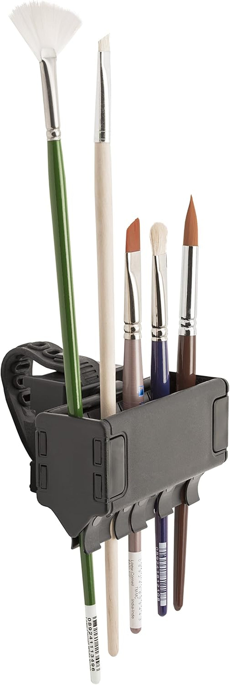 Brush Grip Paintbrush Holder and Drying Rack/Caddy, Painting Supplies (Black)