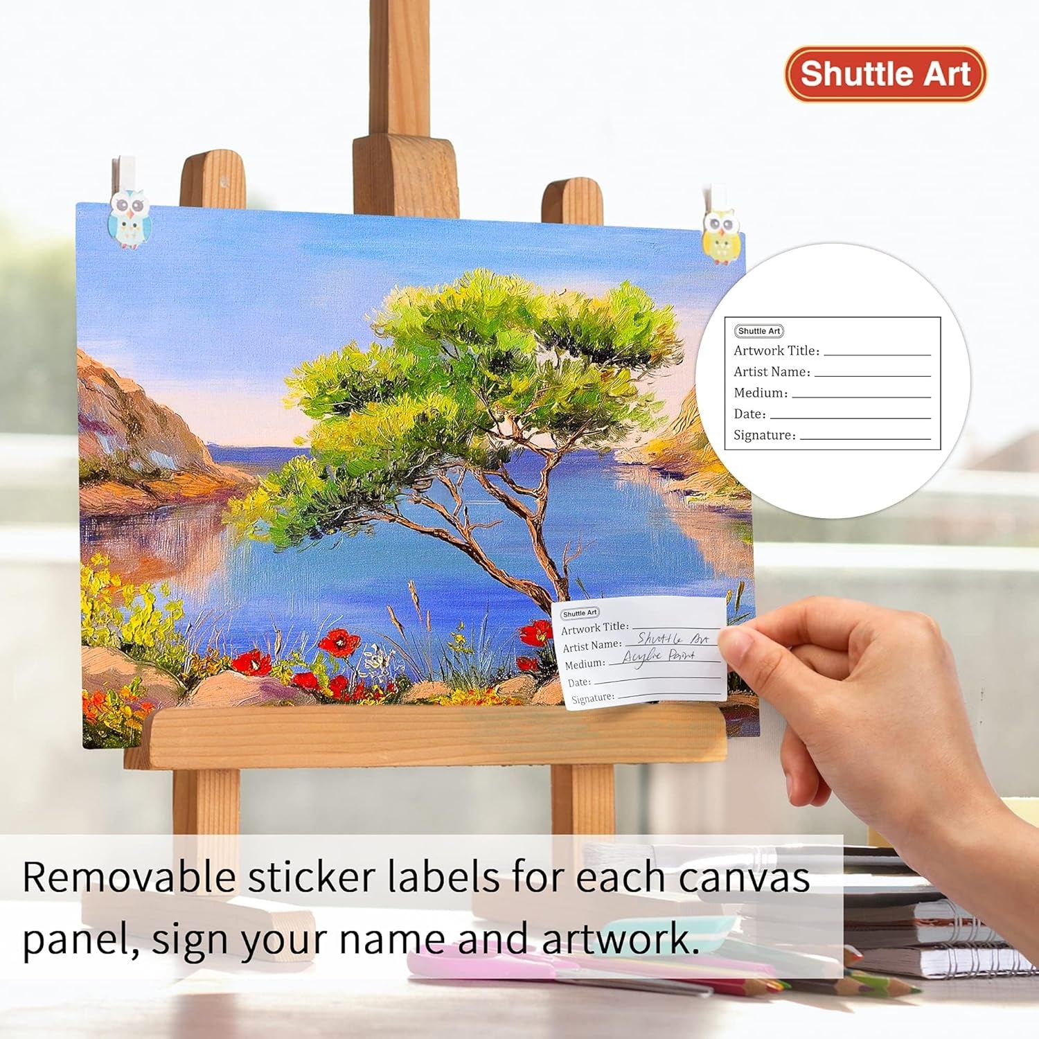 Canvases for Painting,  34 Pack Multi Sizes Stretched Canvas and Canvas Panels, 5X7”, 8X10”, 9X12”, 11X14”, 100% Cotton Primed Canvas Boards for Painting, Blank Canvas for Acrylic Oil Paint