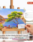 Canvases for Painting,  34 Pack Multi Sizes Stretched Canvas and Canvas Panels, 5X7”, 8X10”, 9X12”, 11X14”, 100% Cotton Primed Canvas Boards for Painting, Blank Canvas for Acrylic Oil Paint