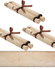 3 Pcs Vintage Blank Paper Scroll 7.28 X 30-32 Inches on Wood Rods Long Aged Scroll Paper Quick Drop Blank Scroll for Writing Drawing, Handwritten Calligraphy