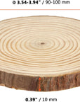 80 PCS 3.5-4 Inch Wood Slices, Natural Wood Circle Slices with Bark, Unfinished Wood Discs for DIY Crafts, Christmas Ornaments, Wedding Decorations