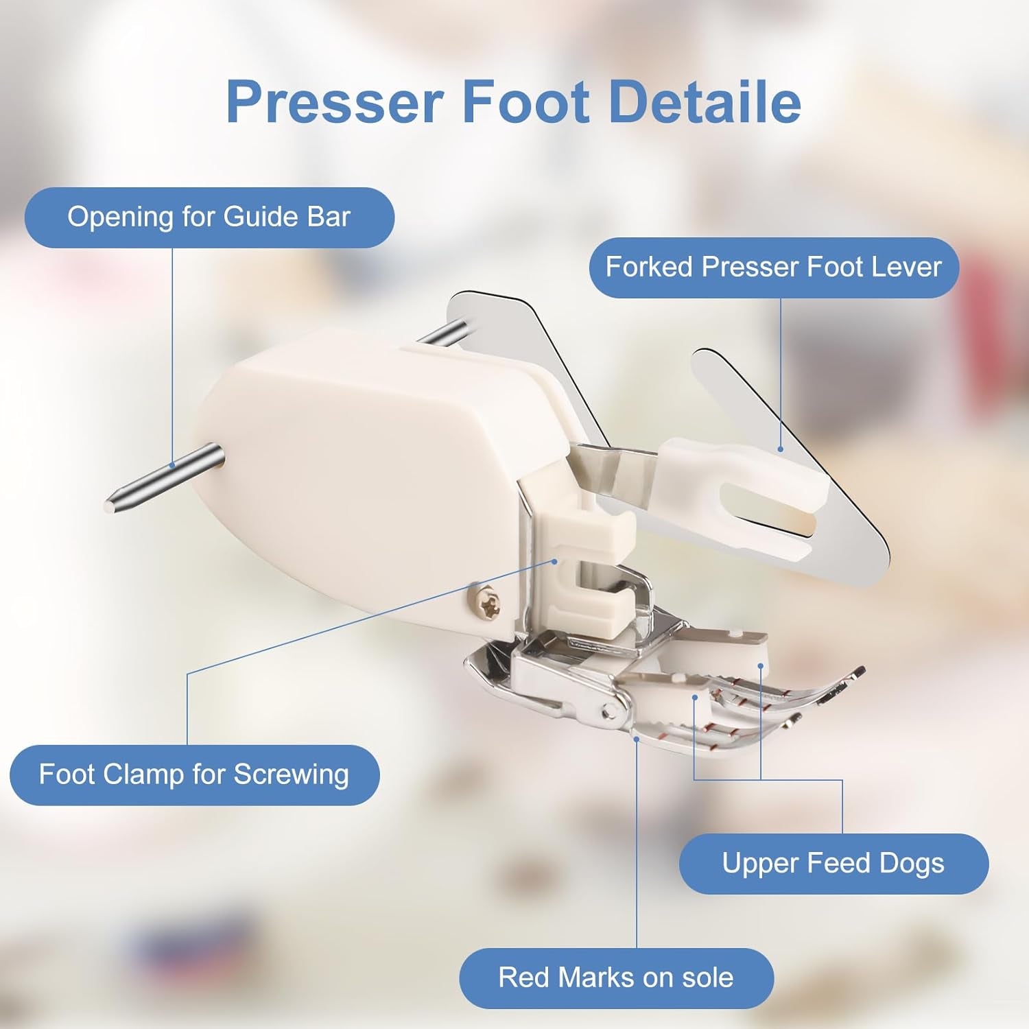 Presser Foot Open Toe Walking Foot Quilting and Sewing Thick Fabrics Compatible with Brother Sewing Machine F033N F033 XC2214002 for Brother Walking Foot Sewing Machine