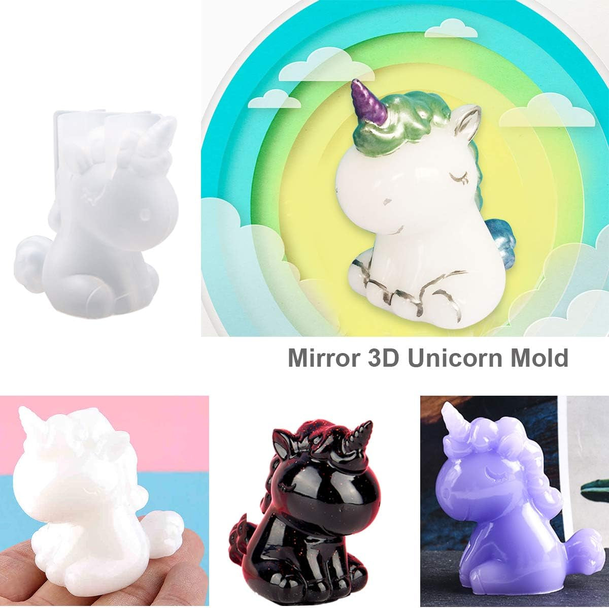 20Pcs 3D Animal Resin Molds Tools Set Includes 8 Resin Casting Molds Large Clear Epoxy Silicone Molds 2 Measurement Cup 10 Wood Sticks for Resin Craft DIY