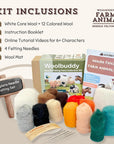 Needle Felting Kit, Farm Animals, Felting Kit for Beginners Adult, Felting Supplies Included - White Mini Felting Pad, Soft Felting Wool, 4 Felting Needles and Clear English Instructions