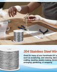 26 Gauge Stainless Steel Wire for Jewelry Making, Bailing Wire Snare Wire Wrapping for Craft and Jewelry Making