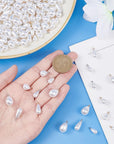 Teardrop Pearl Pendants Pearl Pendant Connectors Oval Pearl Beads White Imitation Pearl Pendants