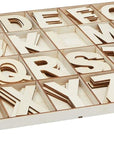 Unfinished Wooden Letters, Symbols, Storage Tray, 3 Inch Alphabet (112 Pieces)