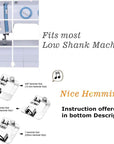 3 Sizes Wide Rolled Hem Pressure Foot Sewing Machine Presser Foot Hemmer Foot Set 1/2 Inch, 3/4 Inch, 1 Inch Low Shank Sewing Machine Presser Foot for Brother Singer
