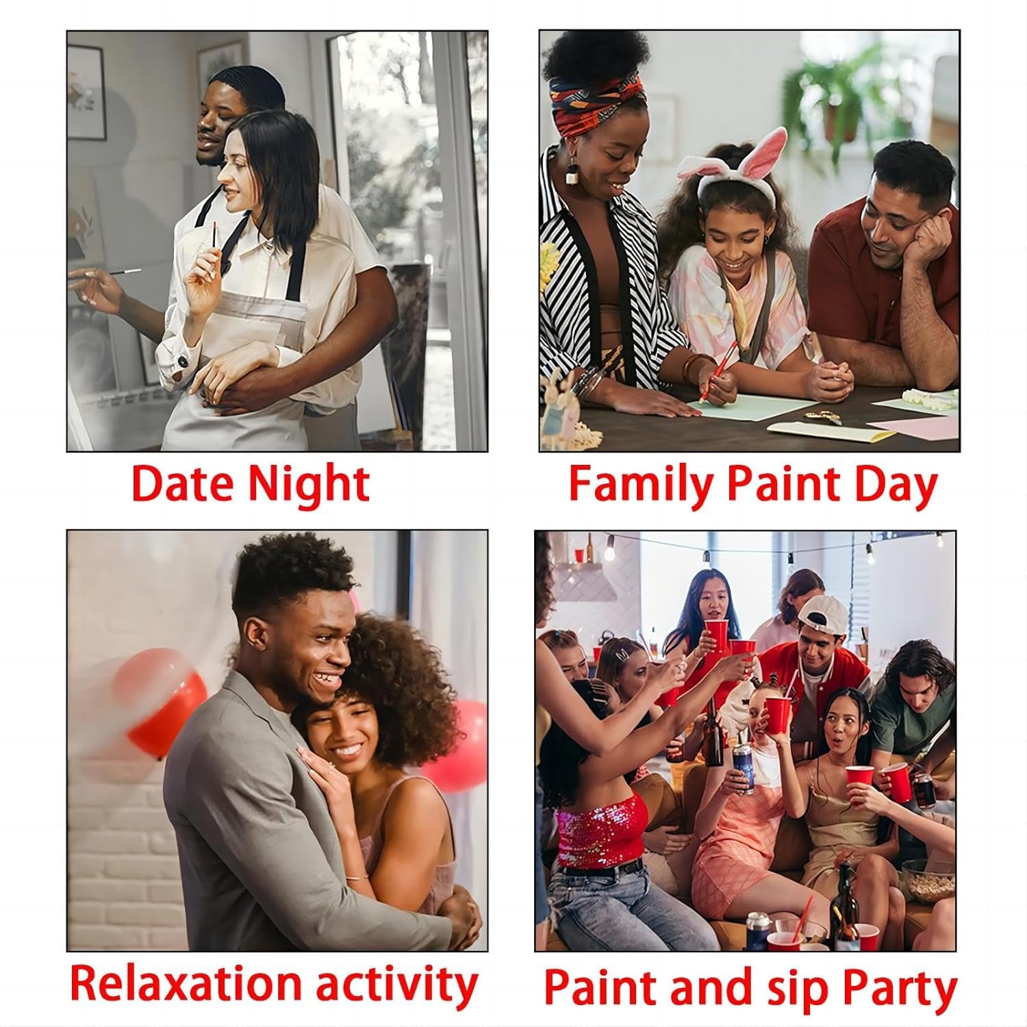 2 Pack Paint and Sip Canvas Painting Kit Pre Drawn Canvas for Painting for Adults Stretched Canvas Couples Games Date Night Shoe Crown Anniversary Gifts Couple Paint Party PLUS