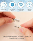8 Pieces 10X3 Mm Flat Leather Magnetic Clasps Bracelet Jewelry Making Magnetic Clasps Silver Bracelet Metal Clasp and Closures DIY Magnetic Locking for Jewelry Bracelet Craft Making Supplies