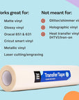 Transfer Tape for Vinyl, 24 Inch X 100 Feet, Clear Film with Medium-High Tack Adhesive. American-Made Application Tape for Vinyl Graphics