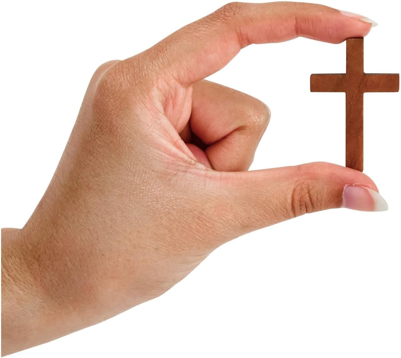 50 Pack Bulk Small Cross Set for Crafts, Wooden Cross Charms for Christian Baptism, Easter, First Communion, Rosary (1 X 2 In)