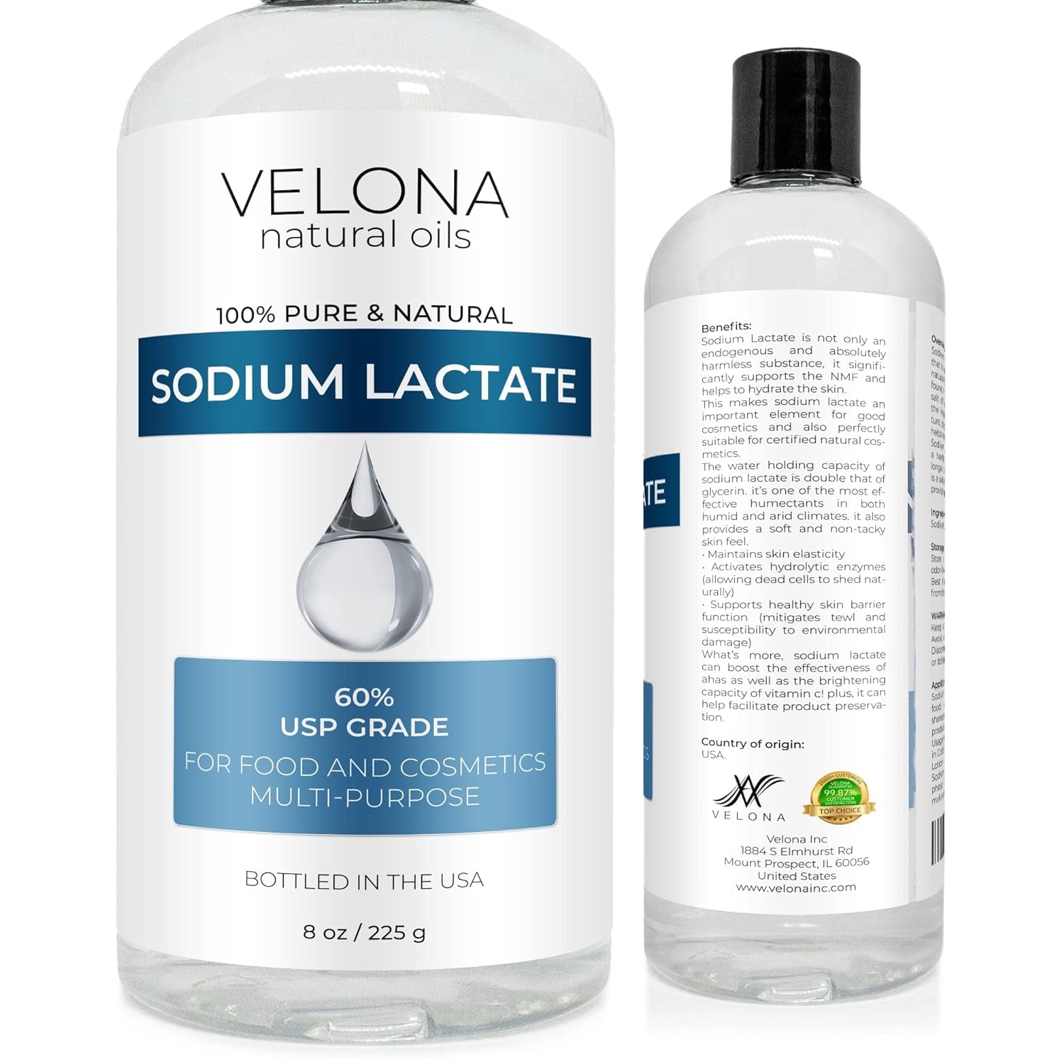 Sodium Lactate 60% - 8 Oz | USP Grade Natural Preservative | for Soap Making &amp; Lotions | Harder Bar of Soap, Ph Regulator, Glycerin Substitute, Provides and Keep Moisture