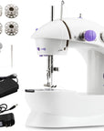 Mini Sewing Machine,Portable Sewing Machine for Beginners Adult Kids, 2-Thread 2-Speed 2-Switches Electric Crafting Mending Machine Travel Automatic Sewing Machine