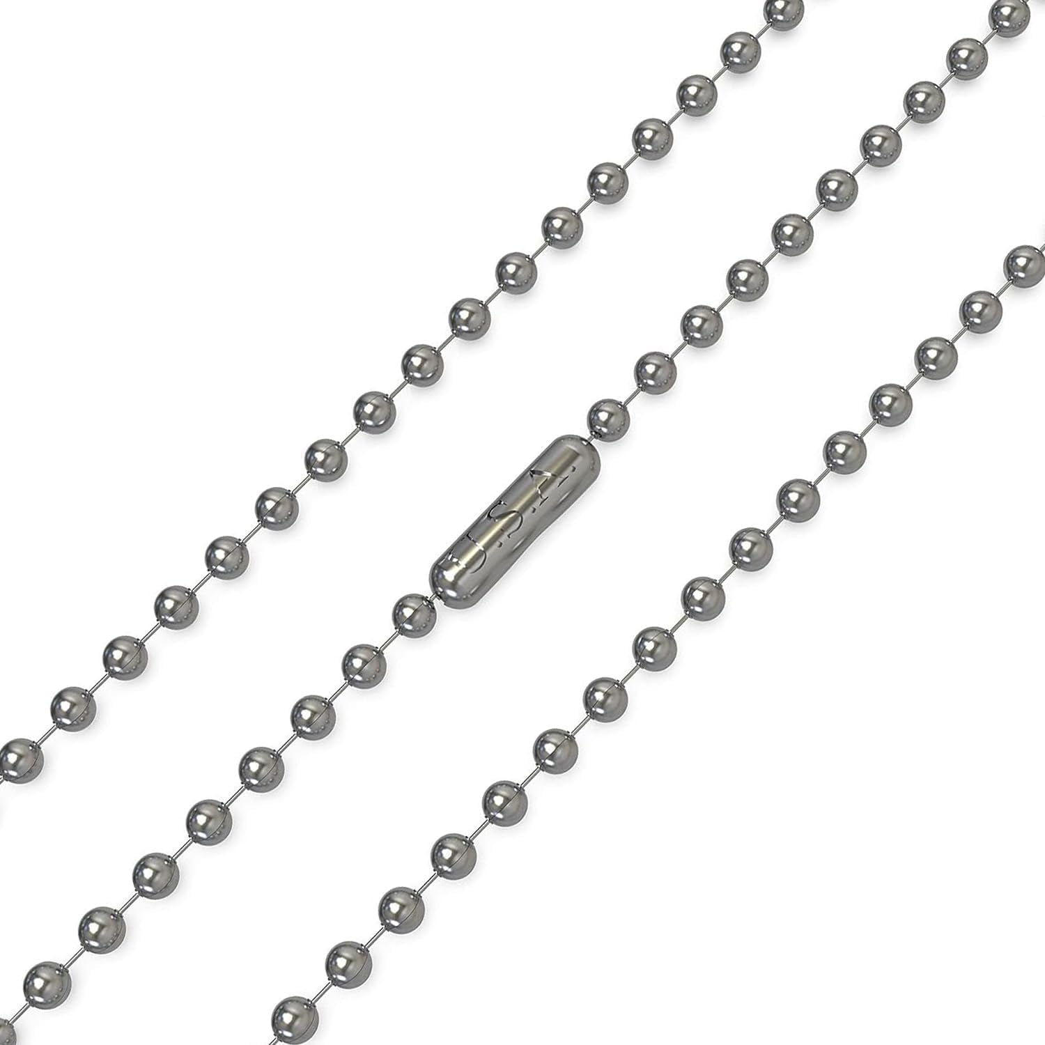 Black Oxide Stainless Steel Ball Chain Necklace - 3.2Mm, 29.5"