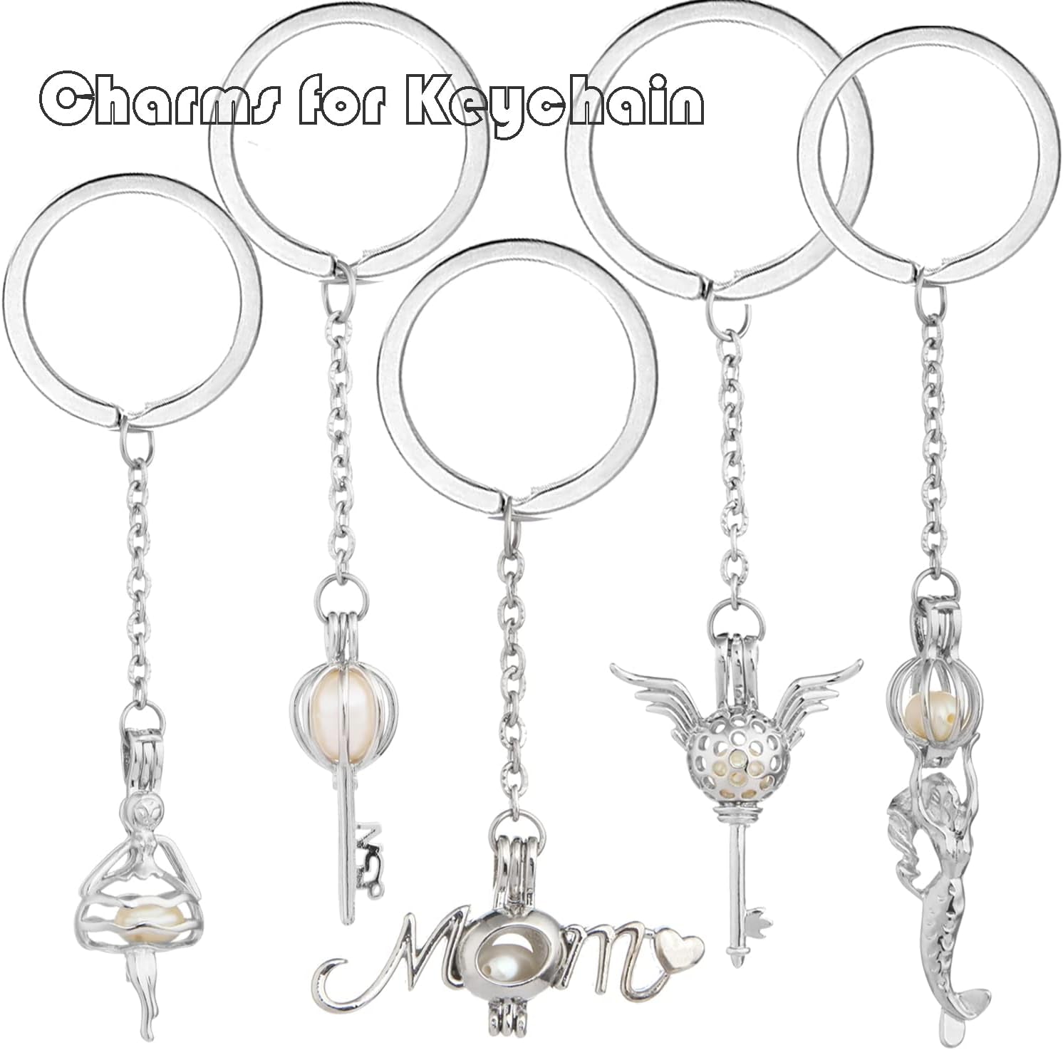 Pearl Bead Cages Pendants Necklace Charms for Adults Women DIY Jewelry Making Aromatherapy Diffuser Necklace Lockets Metal Charms for Crafts