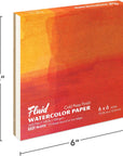 Artist Watercolor Block, 140 Lb (300 GSM) Cold Press Paper Pad for Watercolor Painting and Wet Media with Easy Block Binding, 6 X 6 Inches, 15 White Sheets