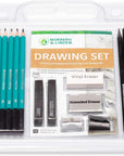 Drawing Set - Sketching and Charcoal Pencils - 100 Page Drawing Pad, Kneaded Eraser. Art Kit and Supplies for Kids, Teens and Adults