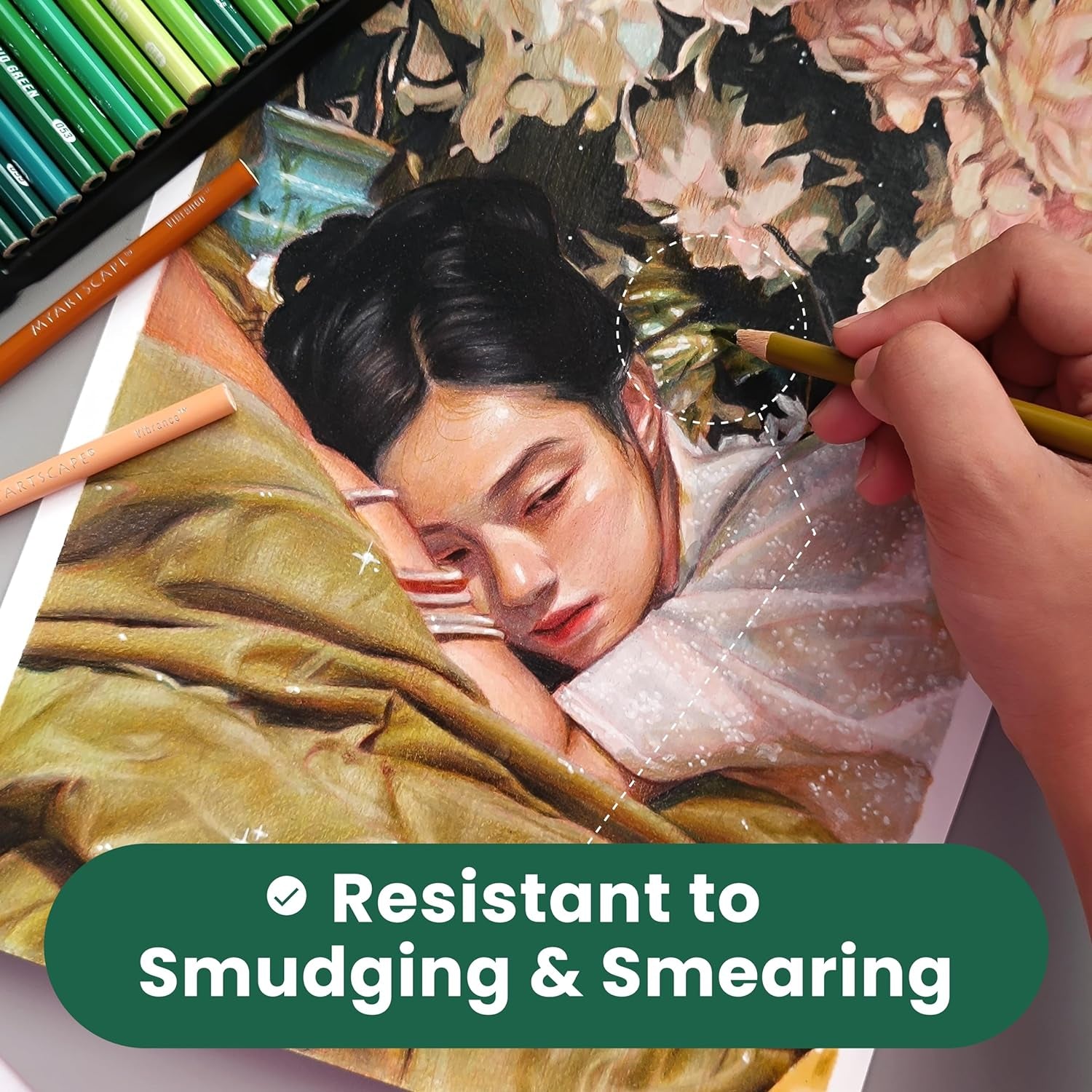 Oil Based Colored Pencils Set, 72 Pcs Premium Color Pencils, Vibrant Colors, Break-Resistant Core, Art Kit with Adult Coloring Book