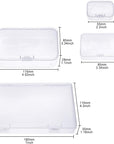 24 Pieces Mixed Sizes Rectangular Empty Mini Clear Plastic Organizer Storage Box Containers with Hinged Lids for Small Items and Other Craft Projects