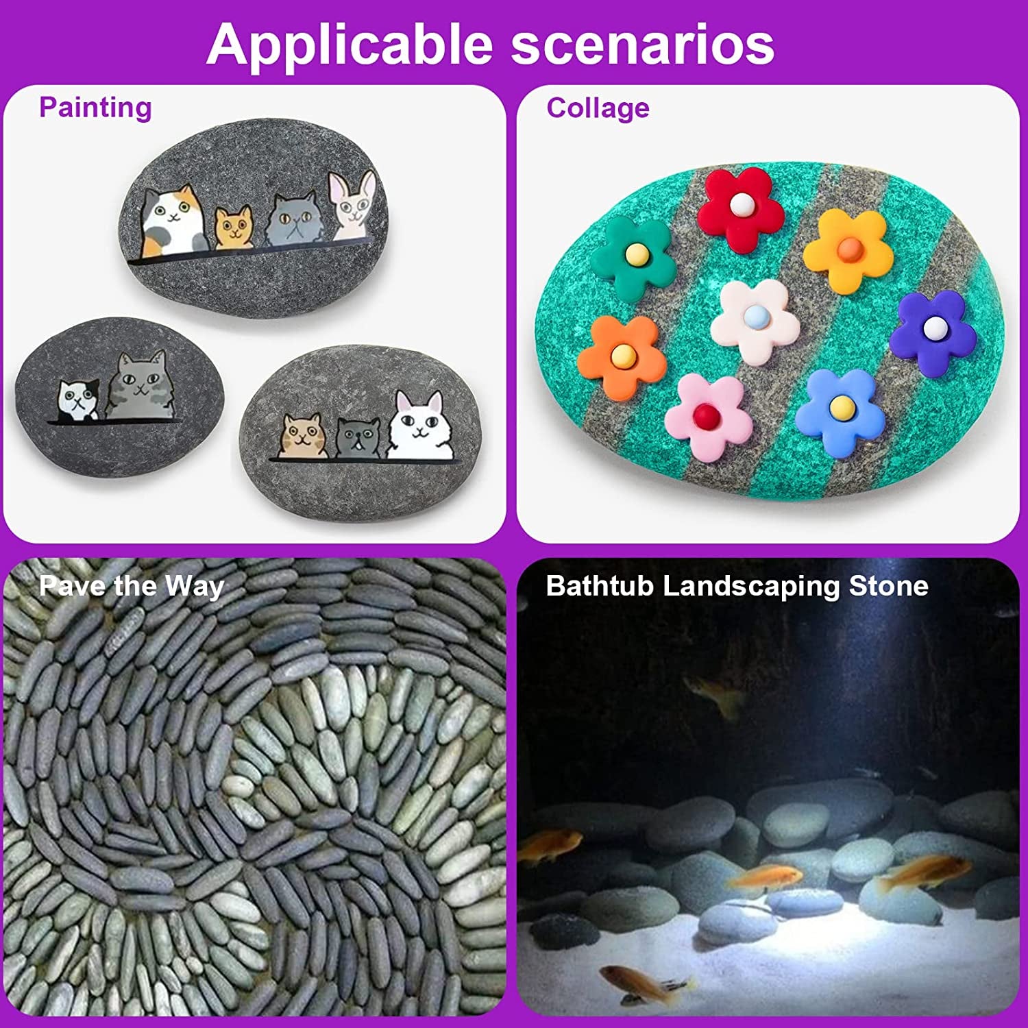 Rocks for Painting 20 Pcs 2.2-3.2” River Rocks for Paint Rock Natural Flat & Smooth Stones for Painting for Kids & Adult Craft Gift