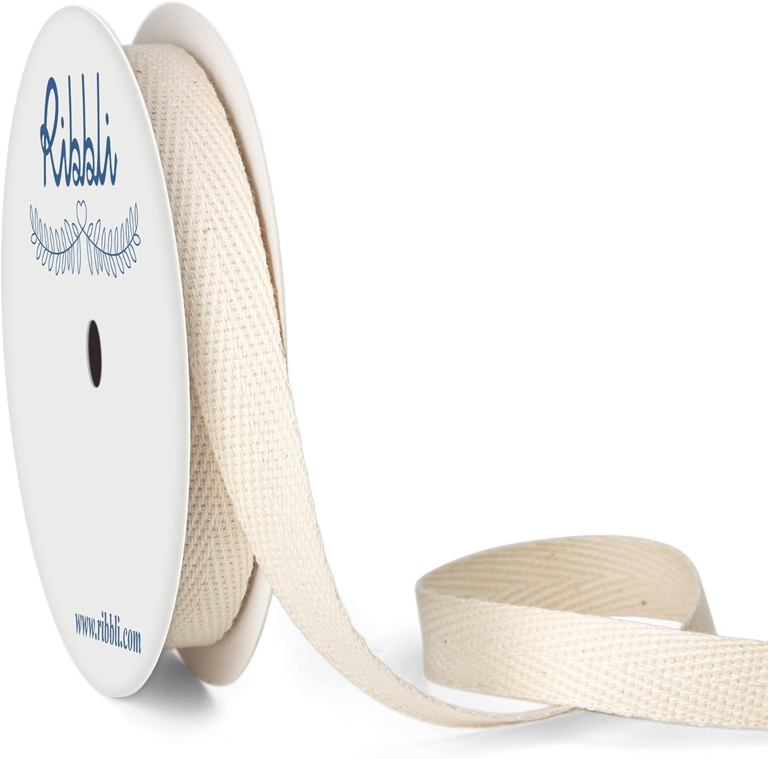 Cotton Twill Tape Ribbon, Herringbone Tape 1/2 Inch X 10 Yard Spool,Natural,100% Cotton Ribbon,Herringbone Ribbon Use for Gift Wrapping,Home Decor,Floral Decoration