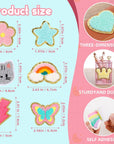 40 Pcs Chenille Embroidered Patches, Self Adhesive Glitter Patches Flowers Stars Hearts Rainbows Butterflies Cat Paws Diamonds Lightning Fabric Stickers for Clothes Repair Decor Accessories
