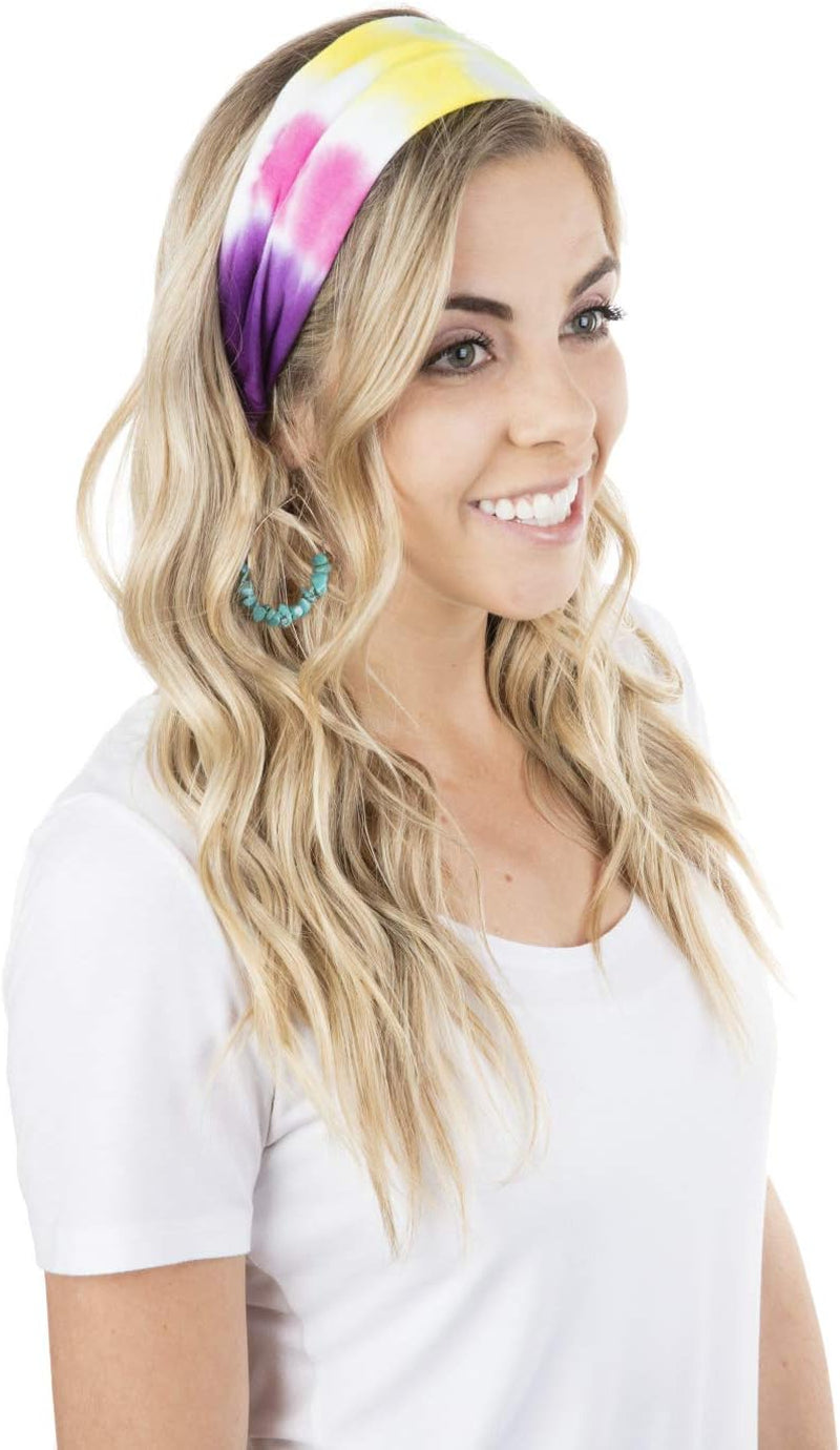 Tulip One-Step Tie-Dye Headbands 2 Pack Tie Dye Accessory, White (TUSTTD)