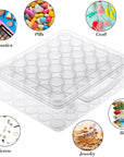 2 Pack X 30 Grids Embroidery Diamond Painting Storage Container Jars with Lid 200Pcs Label Stickers Plastic Beads Container for DIY Diamond Nail Art Crafts Seeds