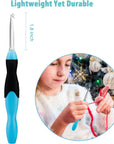 Light up Crochet Hooks - Crochet Kit for Beginners, Ergonomic Soft Grip, Rechargeable Light, 11 Interchangeable Heads - Ideal Crochet Set for Crocheting Yarn, Arthritic Hands, Crafting Delight