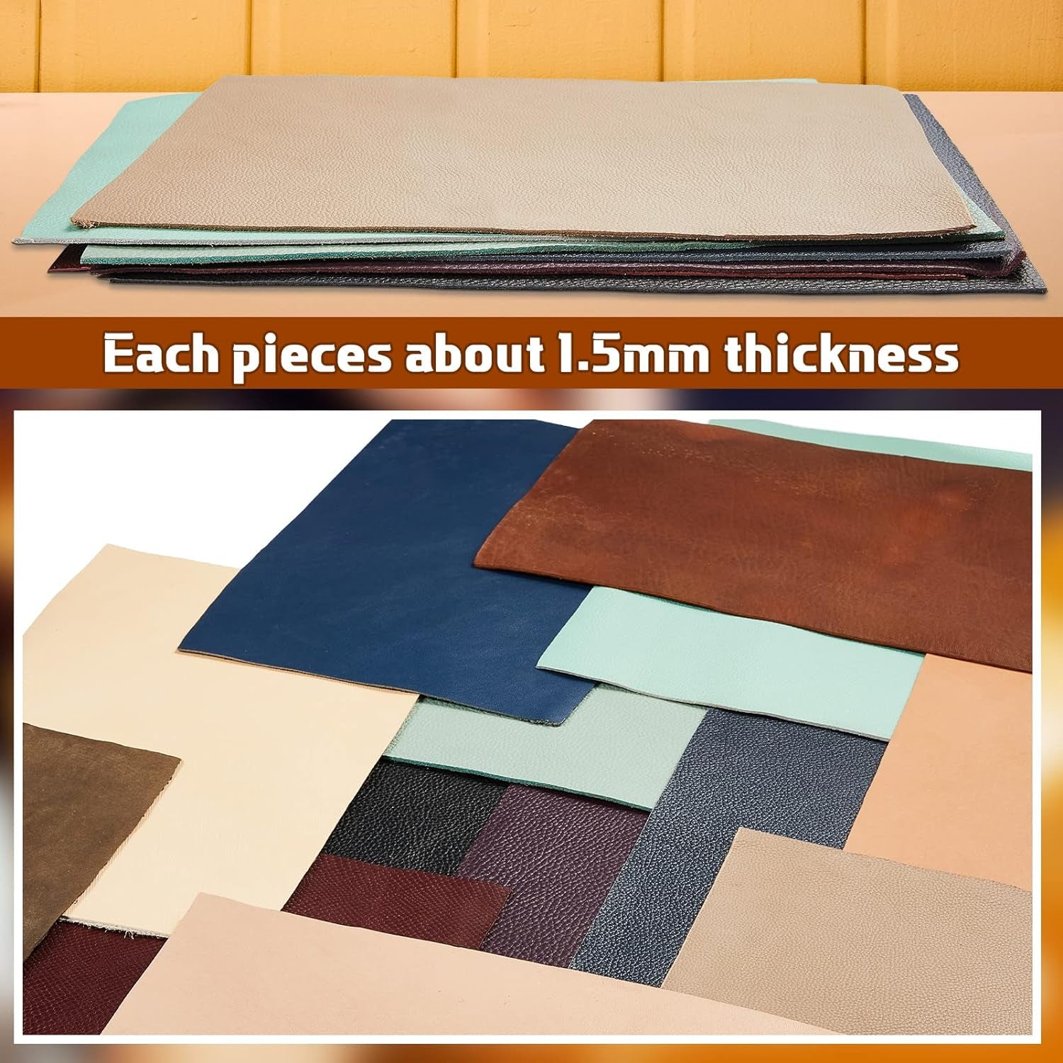 30 Pcs Genuine Leather Sheets for Craft 12 X 7.8 Inch Tooling Leather Material Leather Scraps Jewelry Leather Working 5Lb
