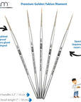 BRUSH Golden Taklon Mini Detail Brush Set Liner 20/0, Mini Liners 20/0, 10/0, Details 10/0, 5/0