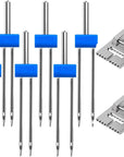 6Pack Twin Needle Double Needle with 2 PCS 9 Groove Pintuck Presser Foot 3 Size 2/90 3/90 4/90 by