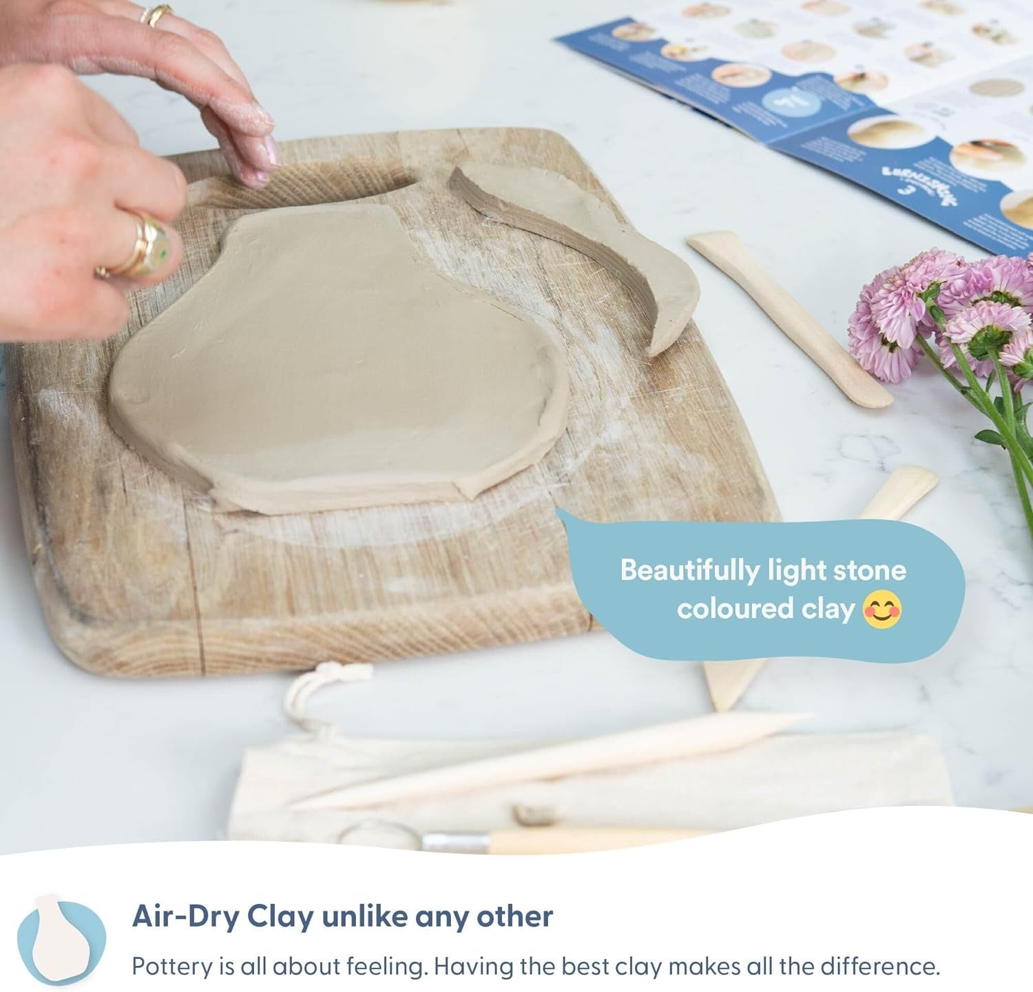 Air Dry Clay - Premium Sculpting &amp; Modeling Clay for Arts and Crafts - Self-Hardening Soft Clay for Adults, Teens, Kids Activities - Bulk Craft Supplies &amp; Art Materials (2.2Lbs Bulk Value Bag)