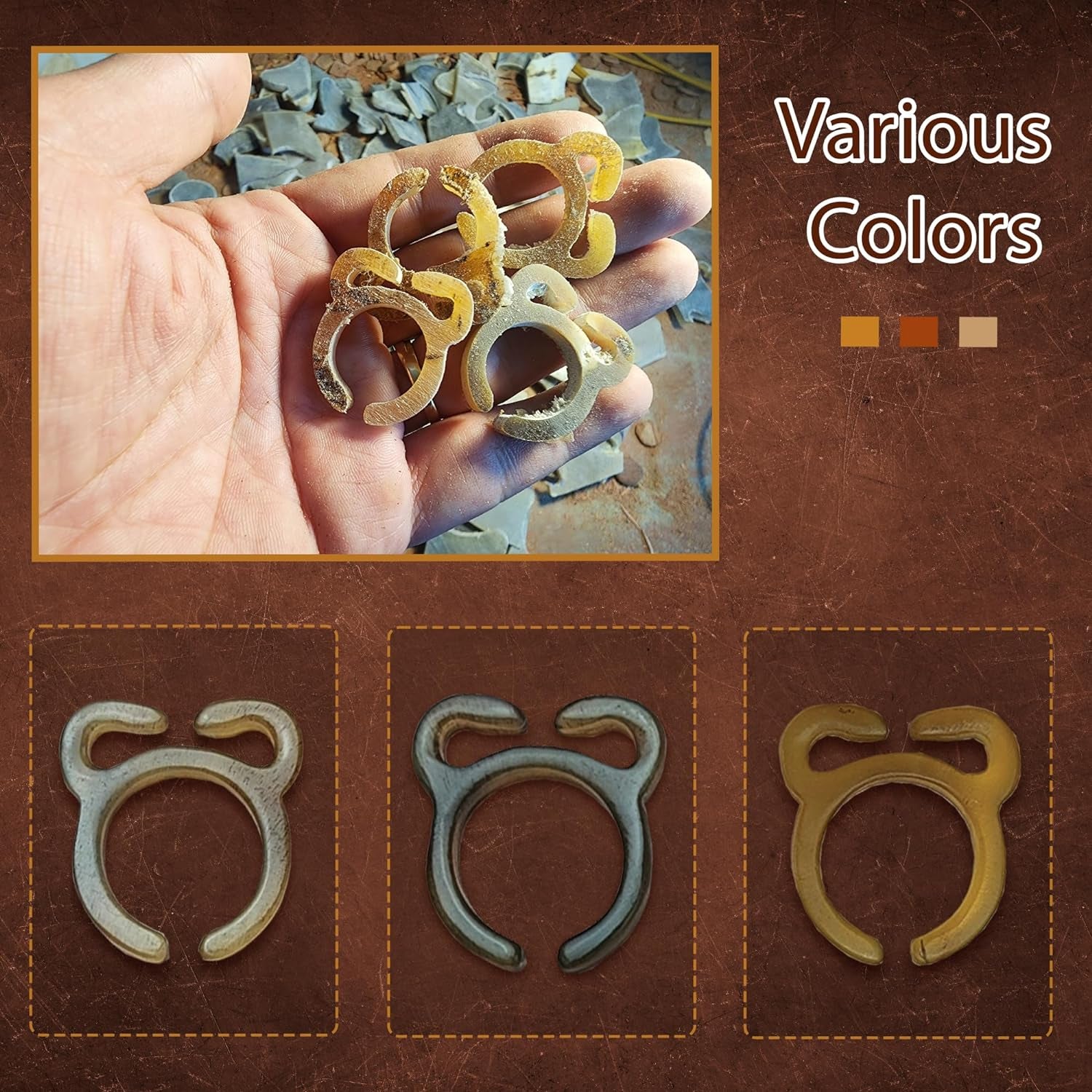 Crochet Tension Ring - Adjustable Size 16.8Mm to over 19Mm - Handmade Horn Ring for Finger, Crocheting, Knitting Yarn Ring Holder, Crochet Accessories with Box.