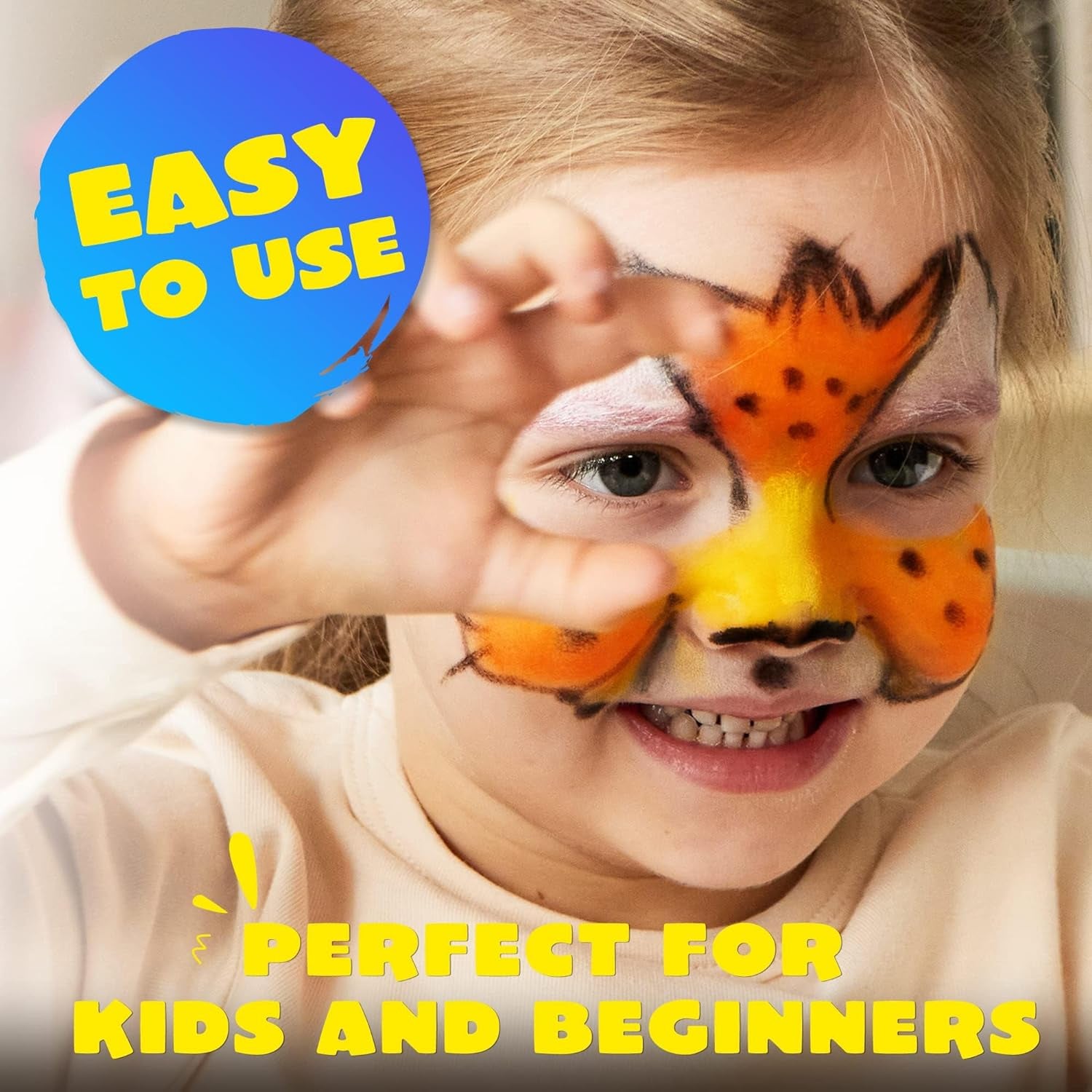 24 Colors Face Paint Safe & Non-Toxic Face and Body Crayons (Large Size 3 Inch) Ultimate Party Pack Including 6 Metallic Colors for Birthday Toy Makeup Party Suppiles, Gifts for Kids Girls Boys