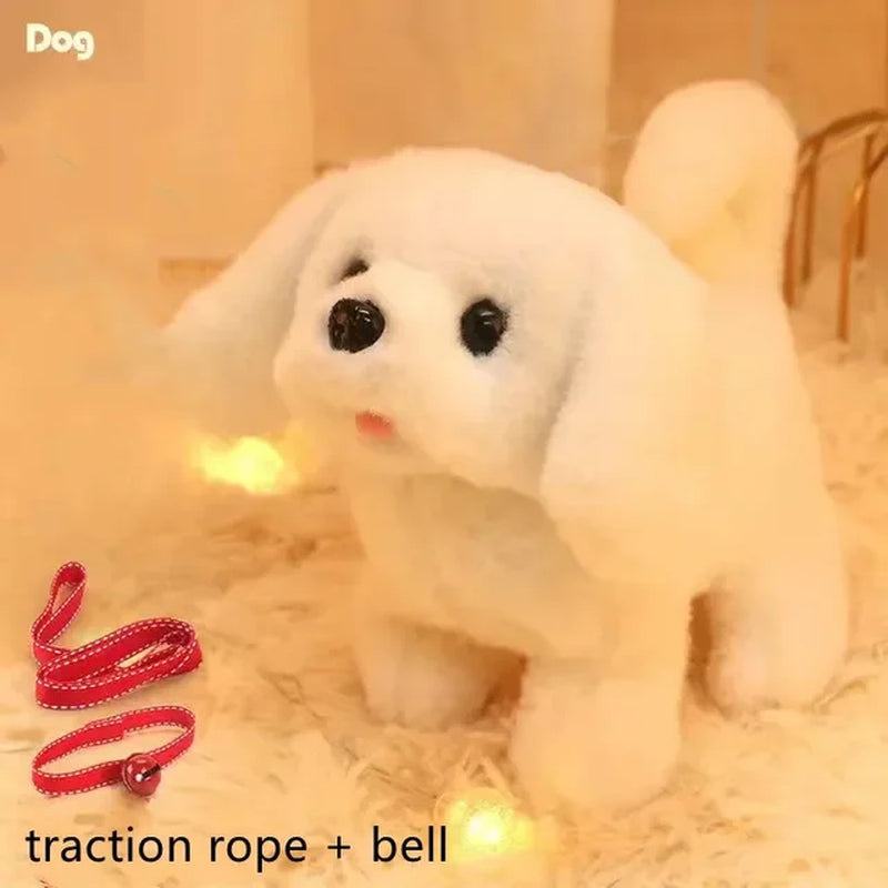 Adorable Walking &amp; Barking Plush Puppy: Interactive Electronic Pet Toy for Kids