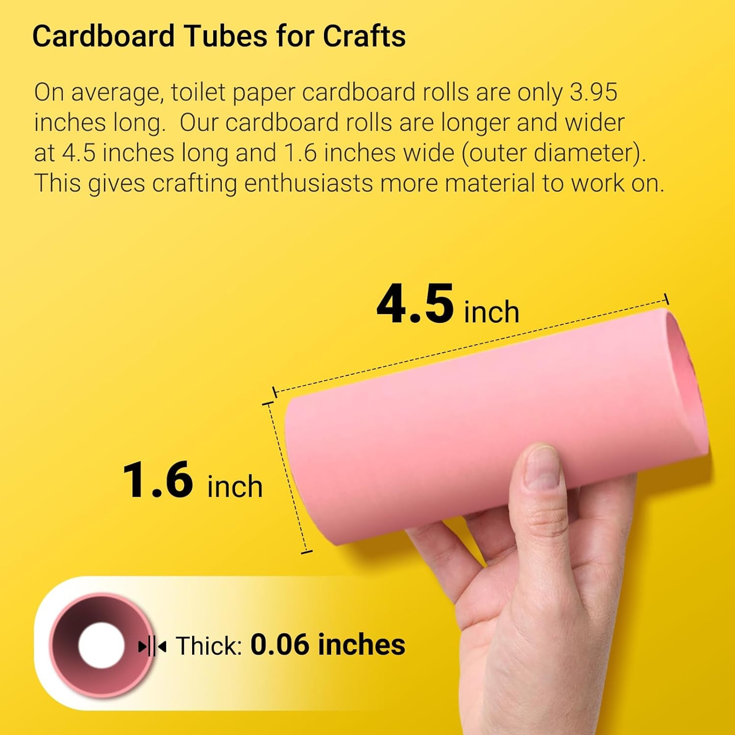 30-Pack Thick Craft Rolls, Multicolored round Cardboard Tubes for Crafts, 4.5 X 1.5 Inches Cardboard Craft Rolls in 6 Colors, Large Classroom Pack Paper Tube (Red Yellow Blue Green Purple Black)