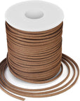 Leather String, Flat Suede Cord Faux Leather Cord Thin Leather Lace for Bracelets, Necklaces, Jewelry Making and Art Crafts (2.7 MM Brown)