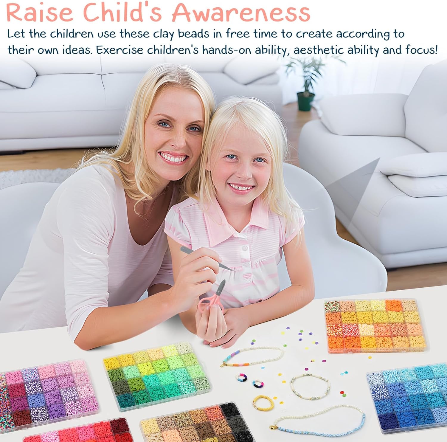 23110 Pcs Clay Beads Bracelet Making Kit, 144 Colors 7 Boxes Friendship Bracelet Beads Clay Bead Bracelet Kit Flat Heshi Beads for Jewelry Necklace Making DIY Crafts Gift