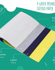 Tattoo Transfer Paper 35 Sheets for Tattooing to Skin, 4 Layers Premium Thermal Stencil Diy, A4 Size (PACK of 35)