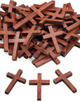 50 Pack Bulk Small Cross Set for Crafts, Wooden Cross Charms for Christian Baptism, Easter, First Communion, Rosary (1 X 2 In)