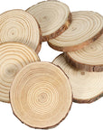 80 PCS 3.5-4 Inch Wood Slices, Natural Wood Circle Slices with Bark, Unfinished Wood Discs for DIY Crafts, Christmas Ornaments, Wedding Decorations