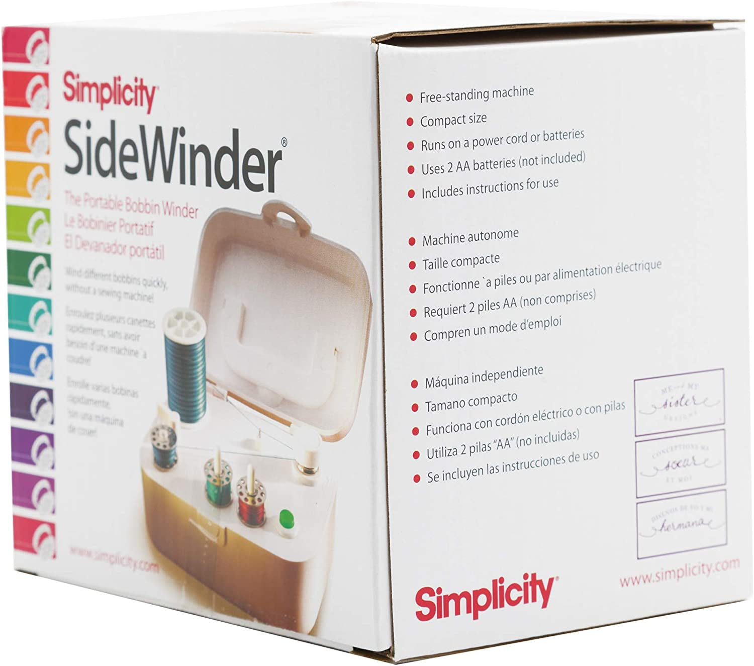 388175A Sidewinder Portable Automatic Bobbin Winder Machine, 120 Voltage, White