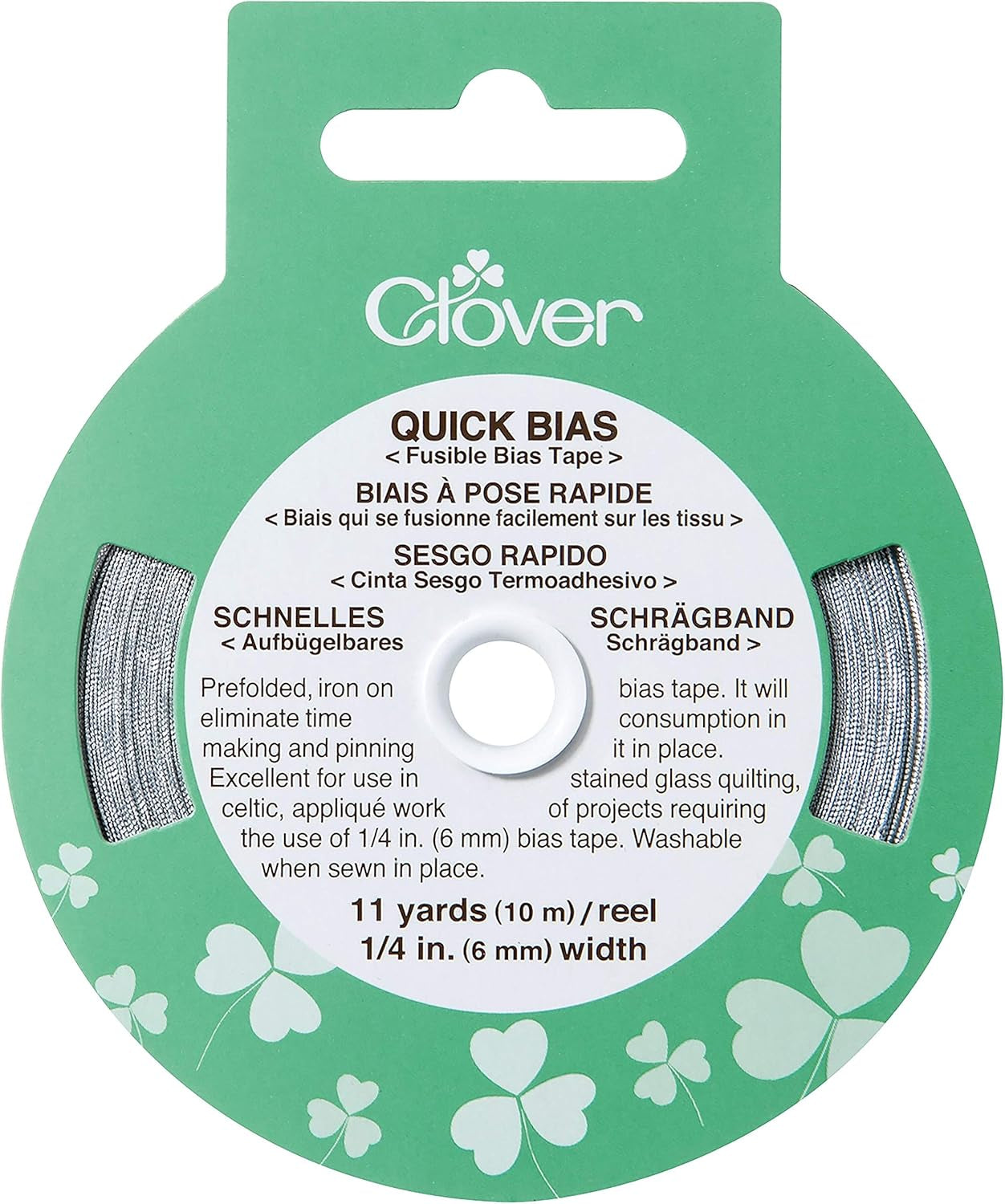 700-1128 Quick Fusible Bias Tape, 1/4-Inch Wide by 11-Yard, Black