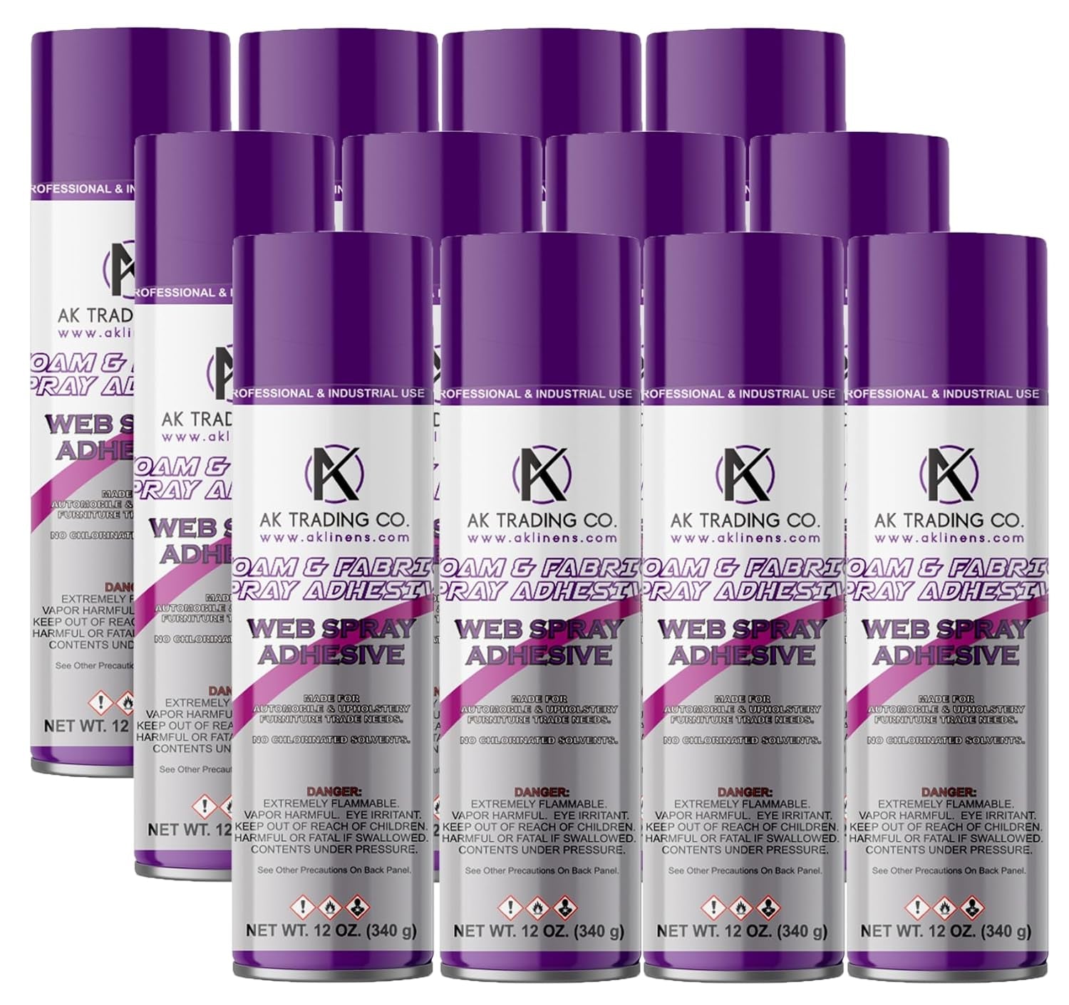 AK Trading Professional Quality General Multipurpose Spray Adhesive, 12-Ounce for Acoustic Panels &amp; Craft Upholstery Foam Adhesive &amp; Fabric Glue